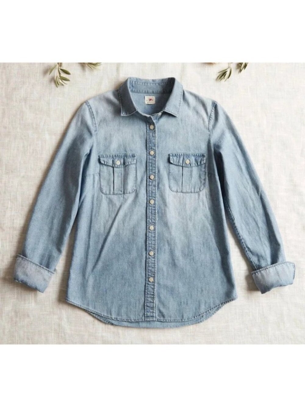 J.Crew The Perfect Shirt Chambray Denim Shirt XS - Light Wash Button Down